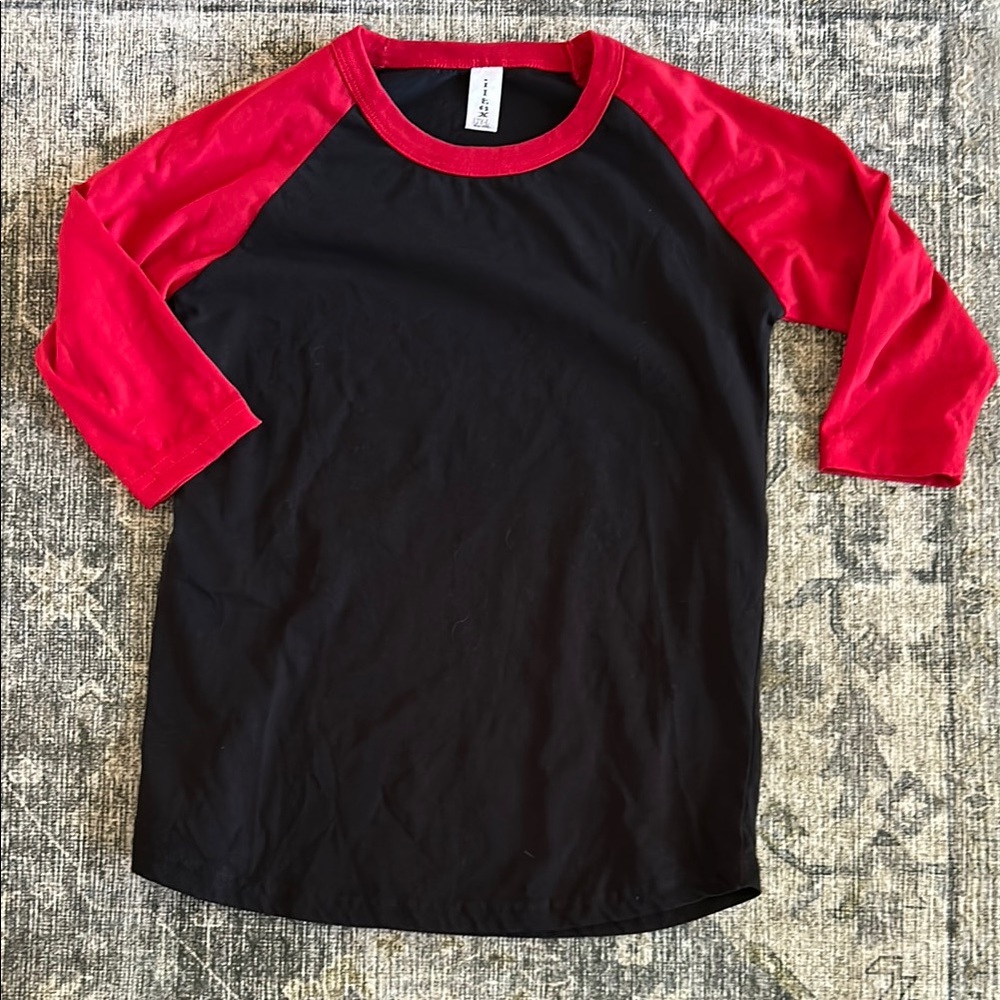 Kids Black and Red Raglan Shirt